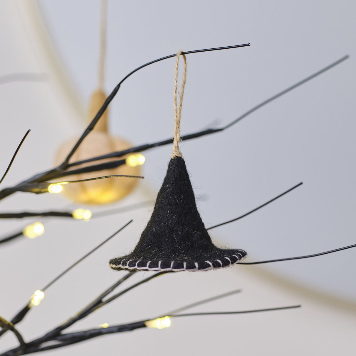 Tree Decoration - Pumpkin Spice Felt Witches Hat