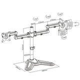 BRATECK 17-32'' Dual Screen Articulating Monitor Stand Free-Tilting