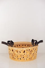 Set of 3 Wood Plait Round Baskets