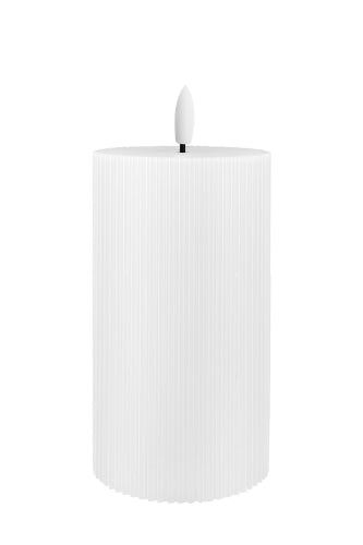 Real Wax Ribbed LED Candle (req. 3 x AAA batteries) - Size 75D × 150mmH
 (Set of 6)