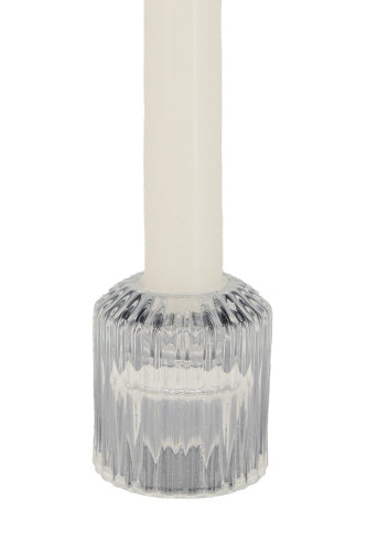 Ribbed Glass Candle Holder -  Clear - Size 54D × 60mmH

 (Set of 6)