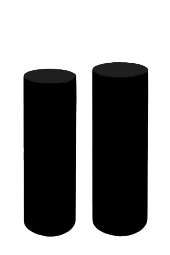 Set of 2 Round Black Acrylic Plinths