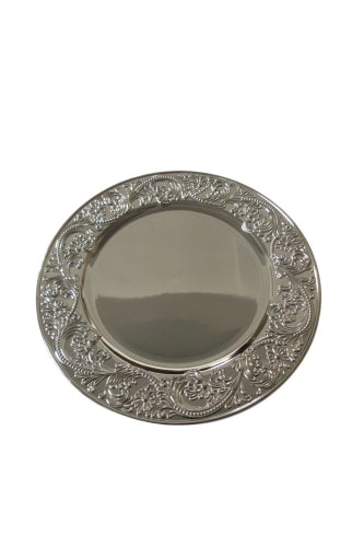 Mirror Scroll Charger Plate Plastic (Set of 12)