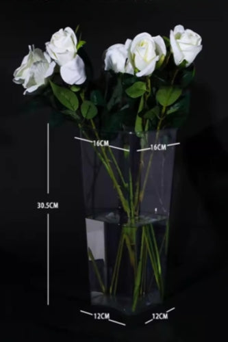 Medium PET Flower Vase Square (Set of 10)