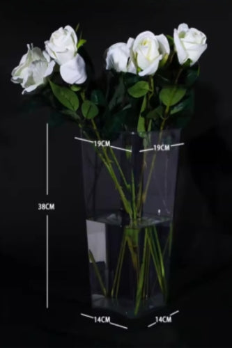 Large PET Flower Vase Square (Set of 5)