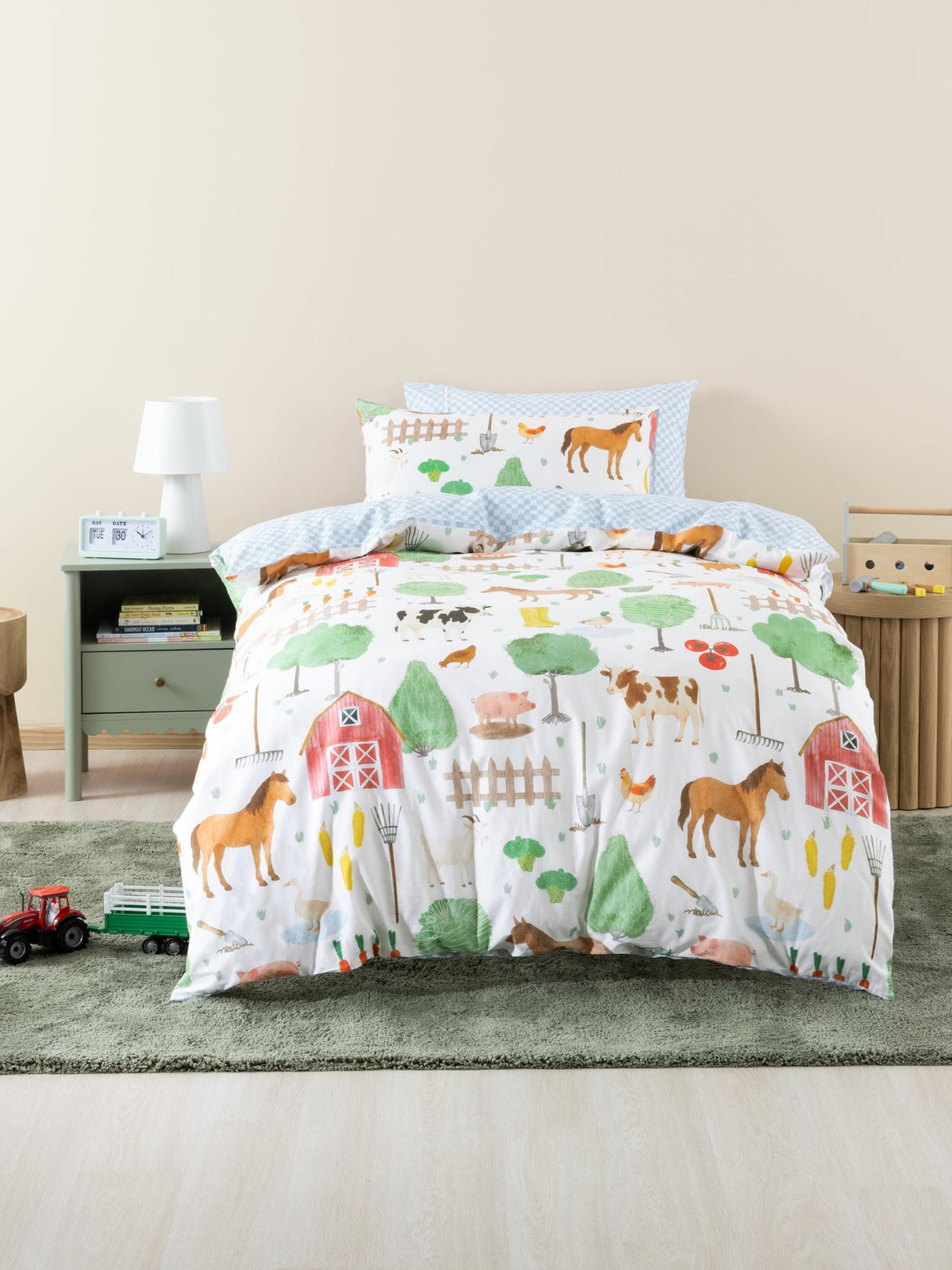 Barnyard Buddies Duvet Cover Set by Squiggles - Single