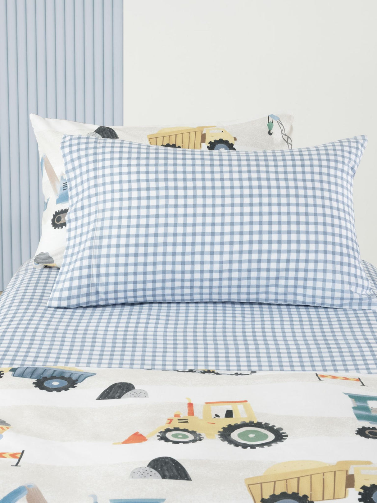 Double - Charlie Fitted Sheet Set by Squiggles - Blue