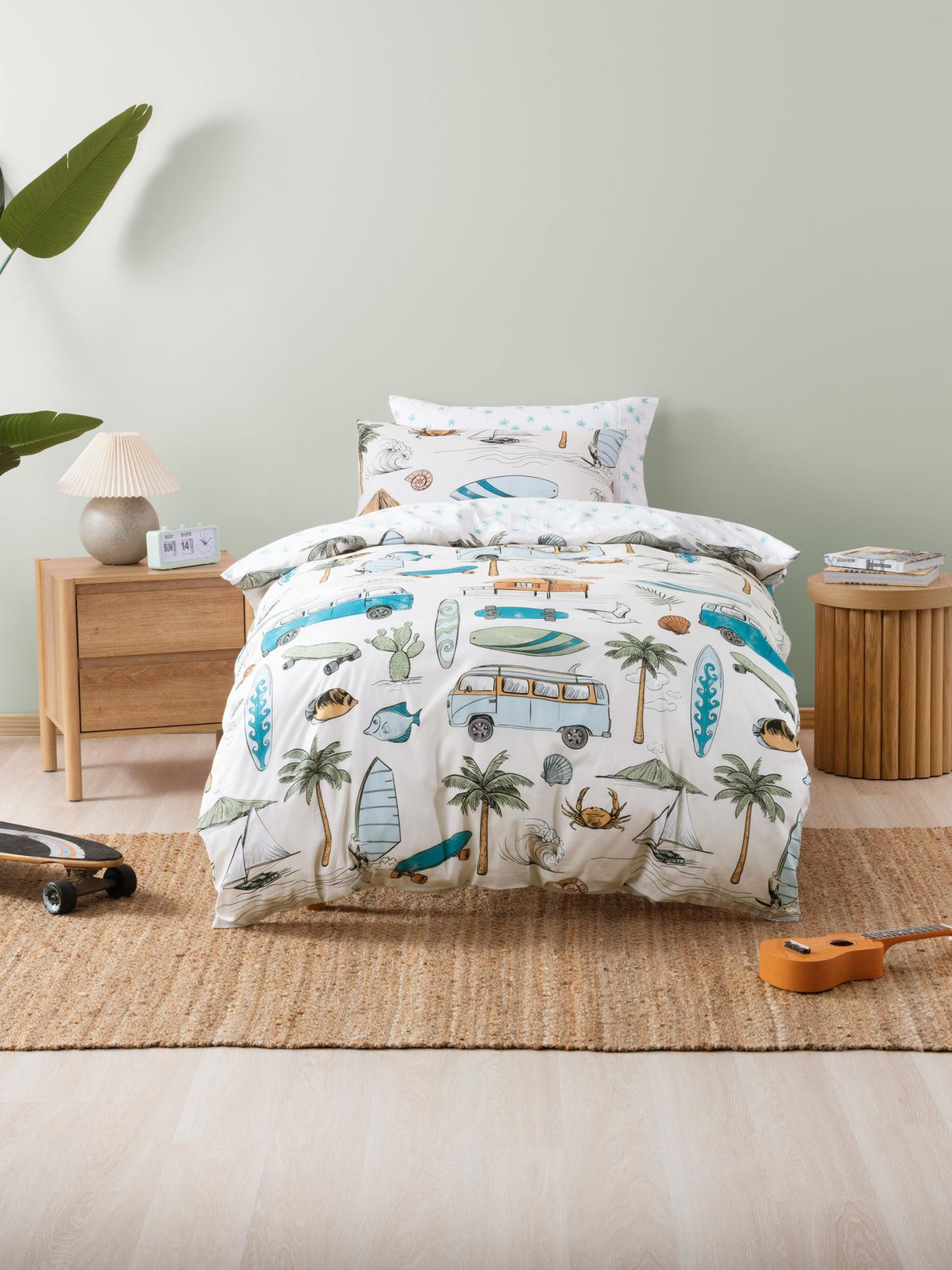 Gone Surfing Duvet Cover Set by Squiggles - Single