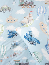 Jetset Journey Duvet Cover Set by Squiggles - Double (Blue)