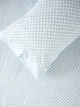 Wavy Check Fitted Sheet Set by Squiggles - Double (Blue)