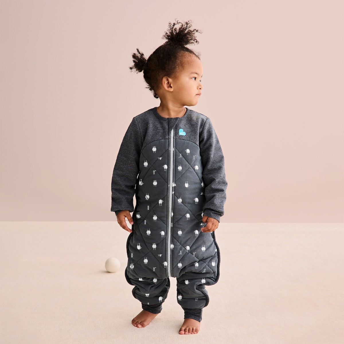 Sleep Suit Organic Warm 2.5 TOG - Lambs Best Friend Charcoal - 12-24M