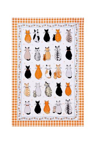Cats in Waiting Cotton Tea Towel 48 x 74cm – Ulster Weavers