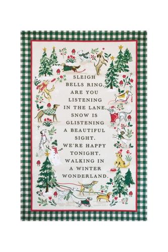 Winter Walkies Dog Cotton Tea Towel 48 x 74cm – Ulster Weavers