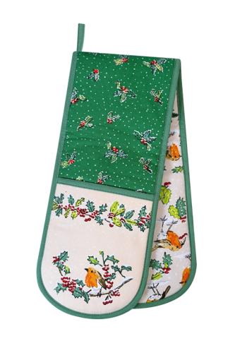 Christmas Robins Double Oven Glove 18 x 88cm – Ulster Weavers
