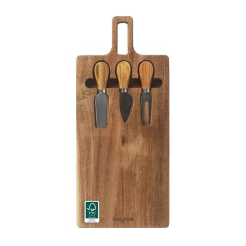 Acacia Wood Cheese Board with 3 Knives 41cm – Salter Toronto BW14826