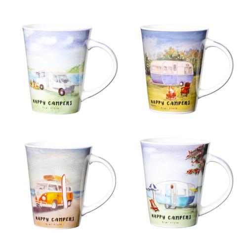 Happy Camper Mug Set - Set of 4