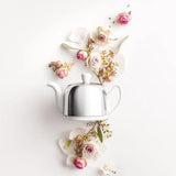 Degrenne Salam Classique White Teapot 2 Cups Mirror Cloche