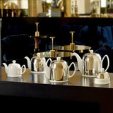 Degrenne Salam Classique White Teapot 6 Cups Mirror Cloche