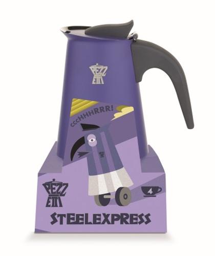 Pezzetti Steelexpress 4 Cup Stainless Steel Coffee Maker Indigo Burst