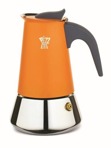 Pezzetti Steelexpress 4 Cup Stainless Steel Coffee Maker Orange Flame