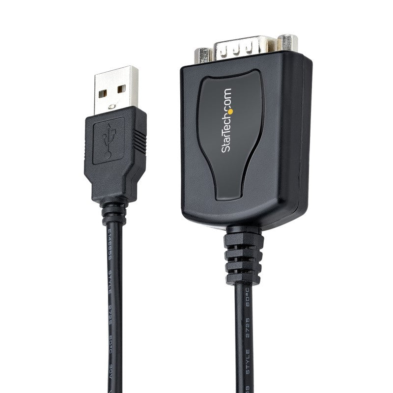 StarTech 3ft USB to Serial Cable/RS232 Adapter - High-Speed DB9 Male to USB Type A Converter