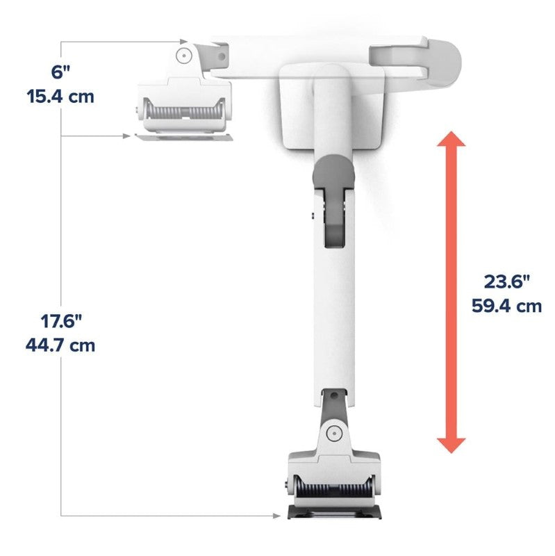 Ergotron HX Desk Monitor Arm - Height Adjustable Monitor Mount for 49" Curved & LCD Displays - White