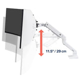Ergotron HX Desk Monitor Arm - Height Adjustable Monitor Mount for 49" Curved & LCD Displays - White