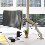 Ergotron HX Desk Monitor Arm - Height Adjustable Monitor Mount for 49" Curved & LCD Displays - White