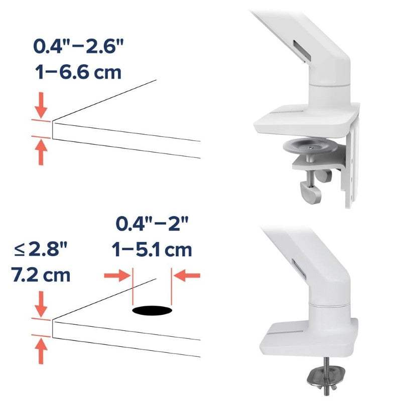 Ergotron HX Desk Monitor Arm - Height Adjustable Monitor Mount for 49" Curved & LCD Displays - White
