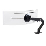 Ergotron HX Desk Monitor Arm - Adjustable HD Pivot for 49" Curved & Flat Screens in Matte Black