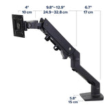 Ergotron HX Desk Monitor Arm - Adjustable HD Pivot for 49" Curved & Flat Screens in Matte Black