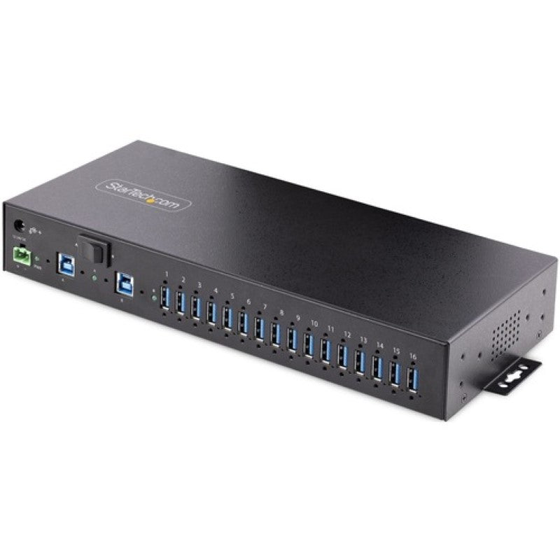 StarTech 16-Port Industrial USB 3.0 Hub/Switch with ESD Protection & Dual-Host Feature