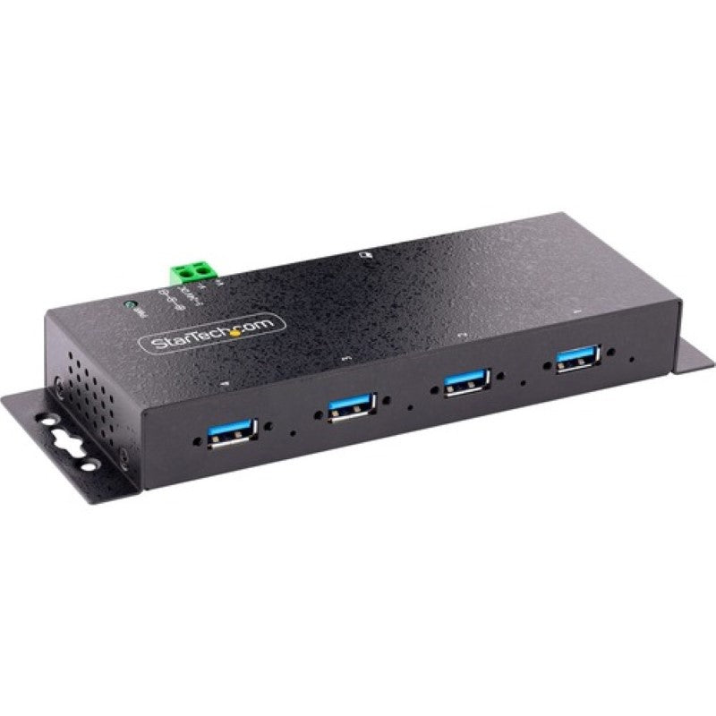 StarTech 4-Port Industrial USB 3.0 Hub with ESD Protection, Metal Housing, and Flexible Mounting