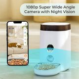 Smart Pet Food Dispenser with HD Camera - DOGNESS F10 4L Feeder for Dogs & Cats (White)