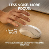 Logitech M240 Silent Bluetooth Mouse - Wireless, 4000 DPI, Compact Design, Off White