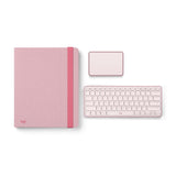 Logitech Casa Pop Up Desk in Bohemian Blush, an ergonomic workspace for stylish remote work with gesture controls and Bluetooth connectivity.