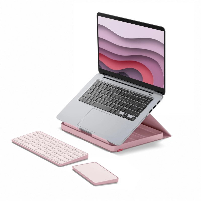 Logitech Casa Pop Up Desk in Bohemian Blush - Stylish Ergonomic Workspace for Remote Work