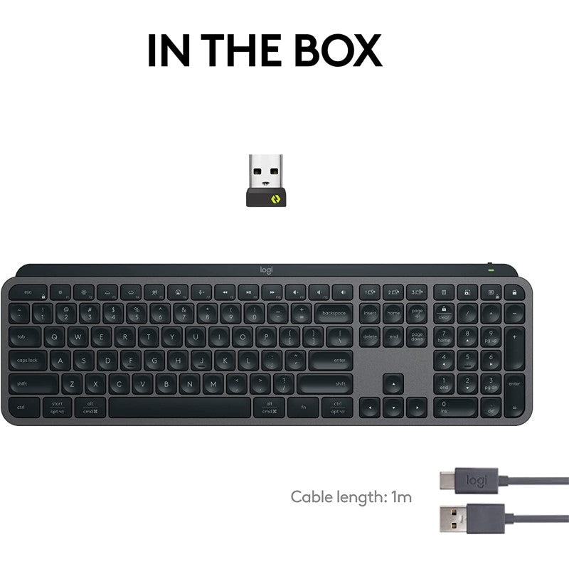 Logitech MX KEYS S Advanced Graphite Keyboard - High-Performance, Backlit, Ergonomic Design