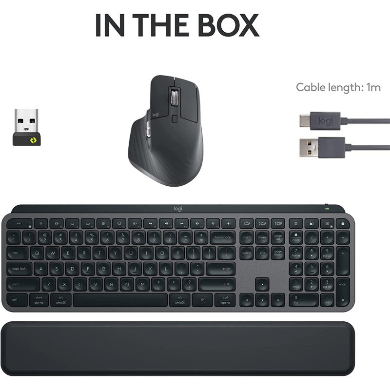 Logitech MX Keys S Performance Keyboard and Mouse Combo - Wireless, Ergonomic, PC & Mac Compatible