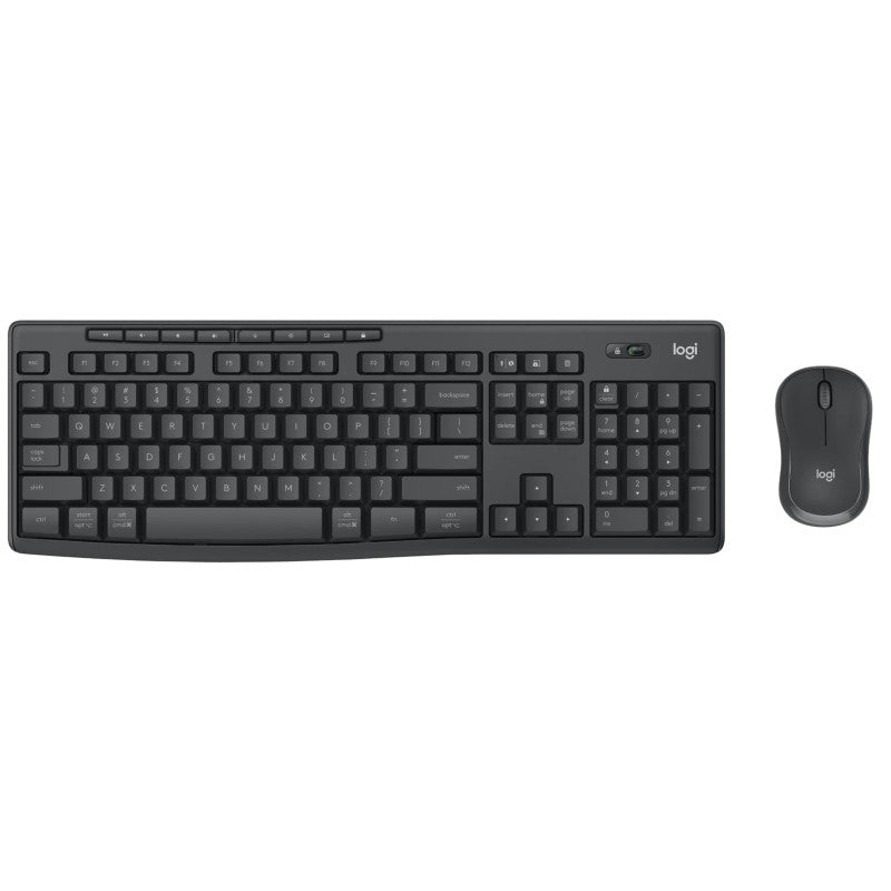 Logitech Wireless Keyboard and Mouse Combo - Ergonomic, Spill-Resistant Durable Set for Business