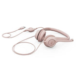 Logitech H390 USB Digital Headset - Rose Color, Noise-Canceling Mic, Comfortable Audio