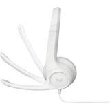 Logitech H390 USB Wired Headset - Off White Digital Headphones with Noise-Cancelling Mic