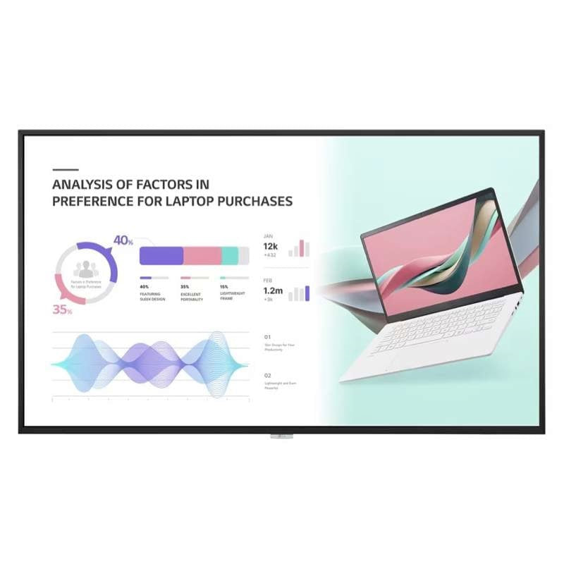 LG 98IN Digital Signage Display - 98" LED UHD, 500 NIT Brightness, WebOS 6.0