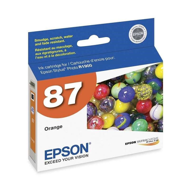 Epson T0879 Original Ink Cartridge - Vibrant Orange for Stylus Photo R1900 - 900 Pages Yield