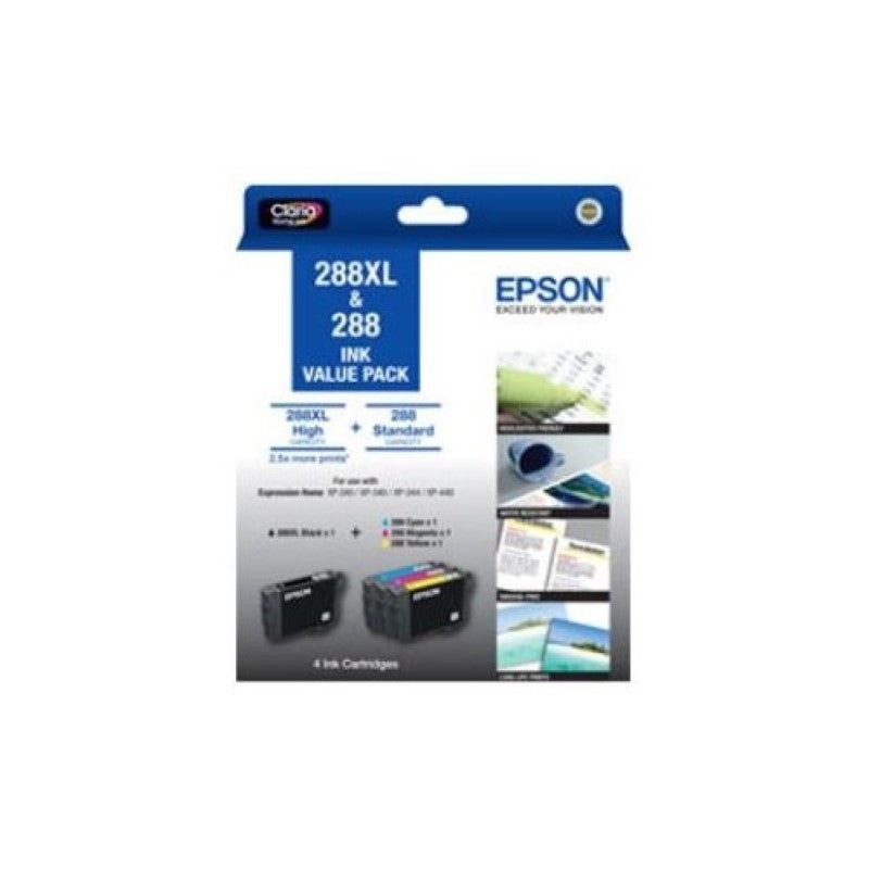 Epson DURABrite Ultra 288XL Original Tri-colour Ink Cartridge Pack - High-Yield (4 Pack)