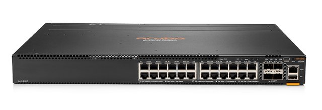 Aruba 6300M 24-Port Gigabit Switch with 4 SFP56 slots for high-performance networking and scalability in enterprise environments.