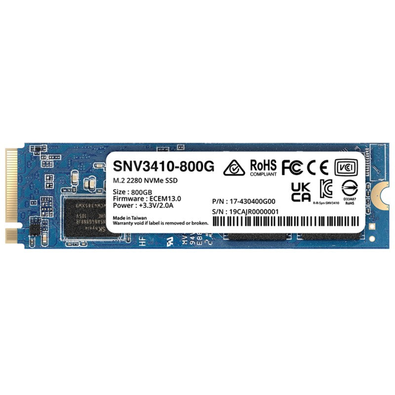 Asus Synology SNV3410 800GB M.2 NVMe Internal SSD - High-Speed Data Storage for Enterprise