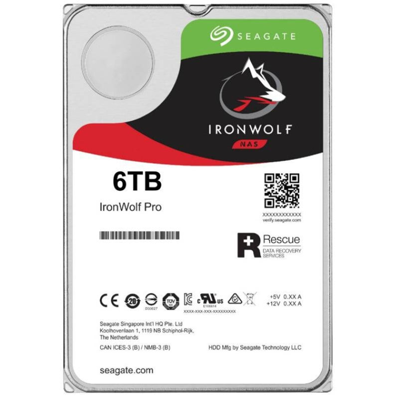 Seagate IronWolf Pro 6TB Internal Hard Drive - 7200RPM SATA for NAS Storage Solutions