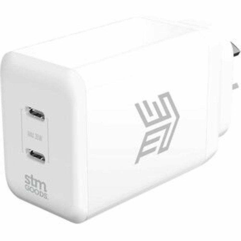 STM Goods 35W Dual Port USB-C Power Adapter - Fast Charging for Tablets & Smartphones