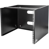 StarTech 8U Wall Mount Rack for 12-Inch Equipment - Solid Steel, 36.38 kg Capacity, Efficient Space-Saving Design